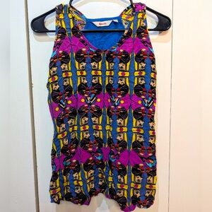 Vintage Y2K Akkriti Colorful Graphic Sleeveless Top